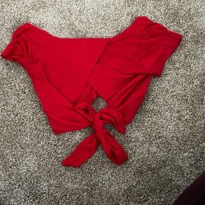 MeToWe Red Tie Back Top